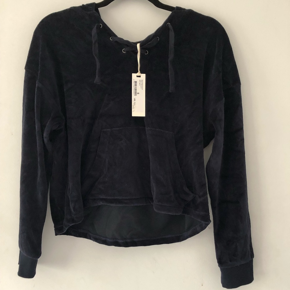 Velour Navy Hoody